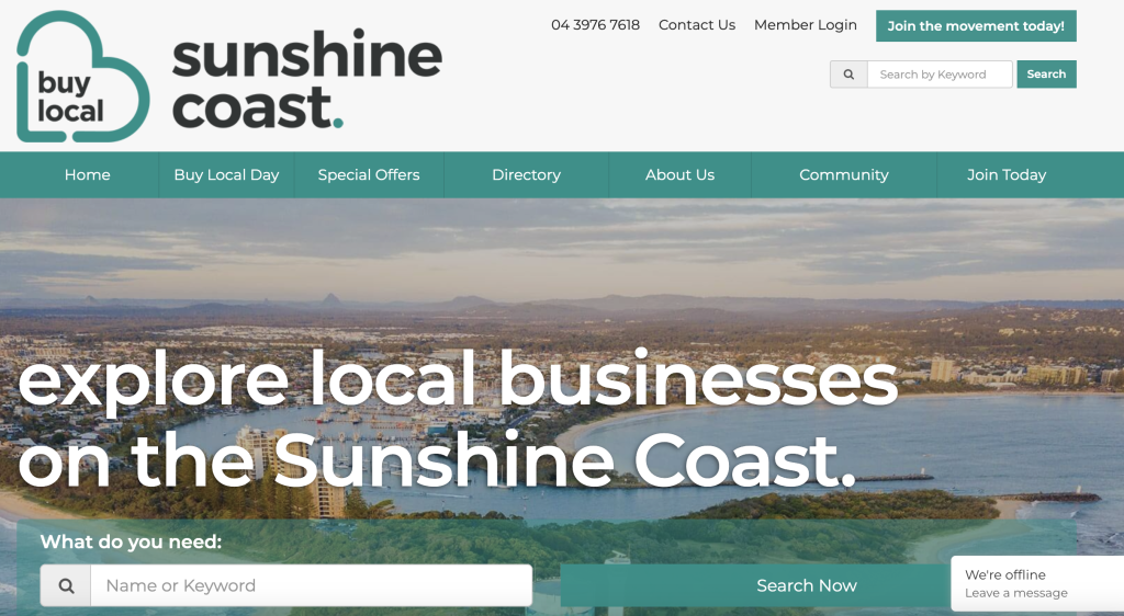 Home page of buy local sunshine coast